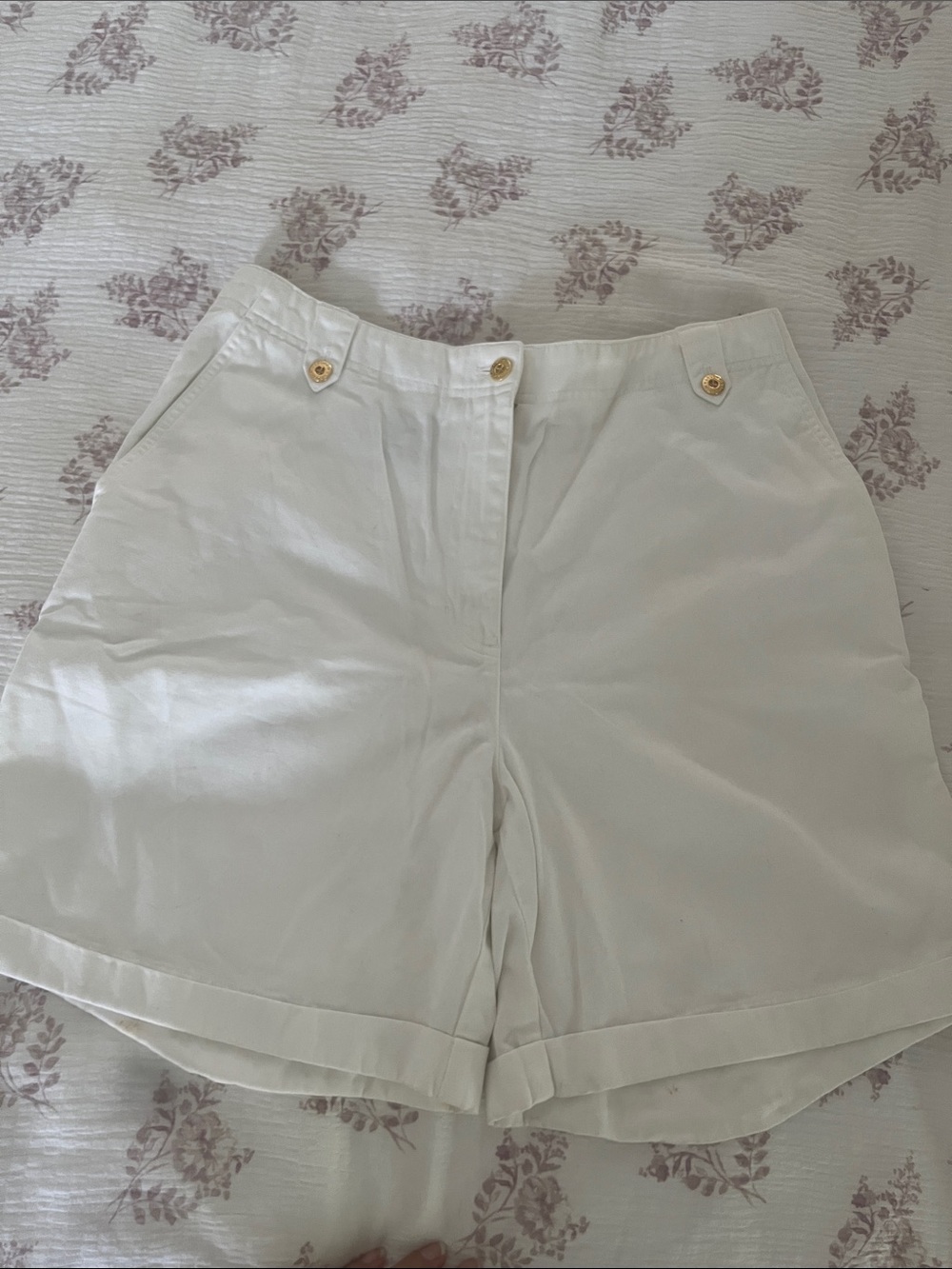 Lauren Ralph Lauren Cream High-Waist Bermuda Shorts